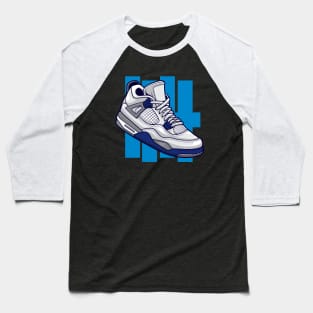 AJ 4 Retro Midnight Navy Sneaker Baseball T-Shirt